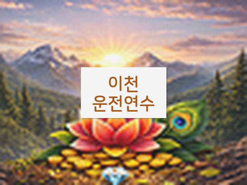 이천운전연수 후기