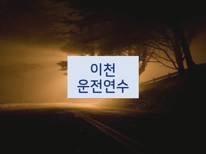 이천운전연수 후기