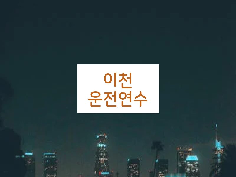 이천운전연수 후기