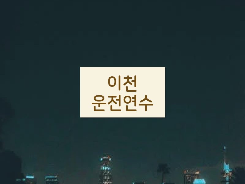 이천운전연수 후기