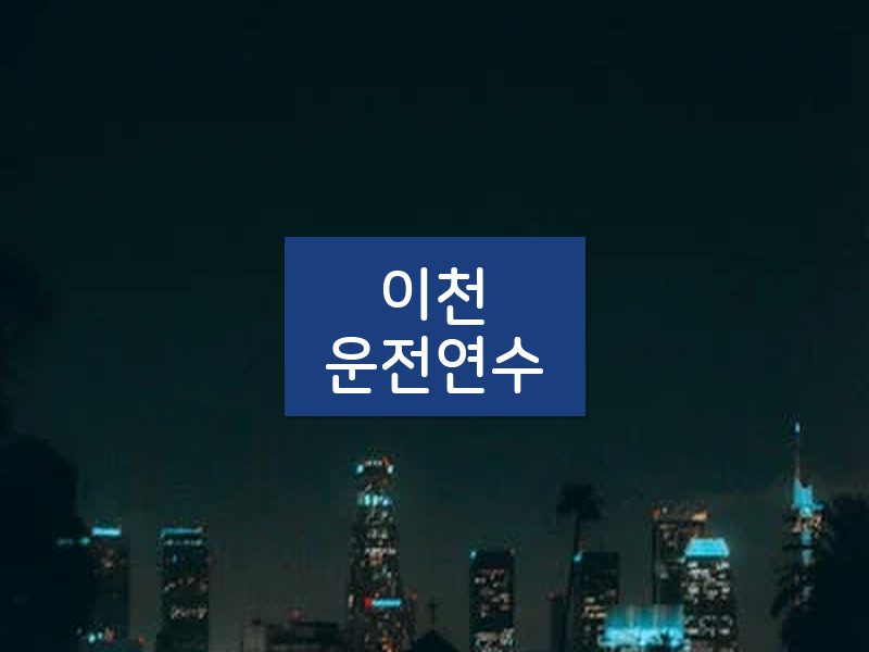 이천운전연수 후기