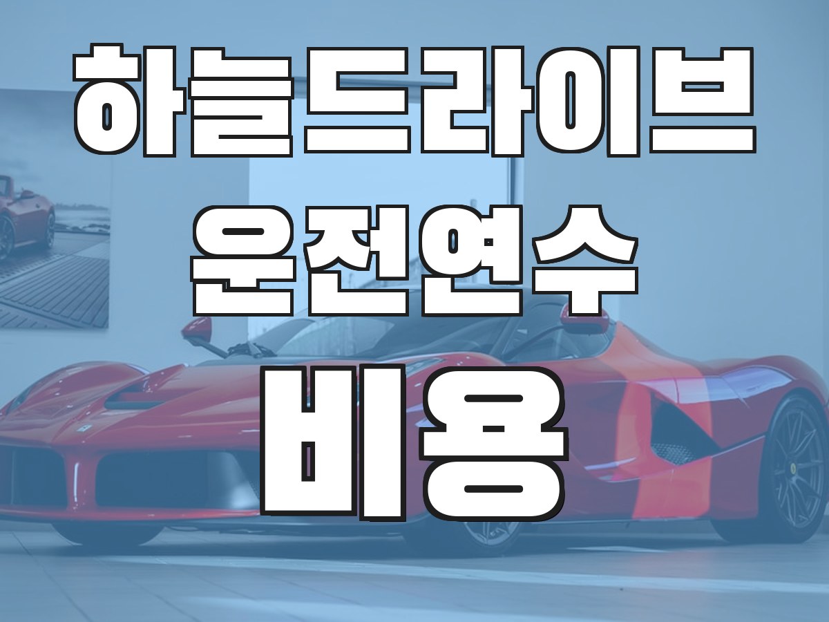하늘드라이브 운전연수 비용 - 연수 비용 안내