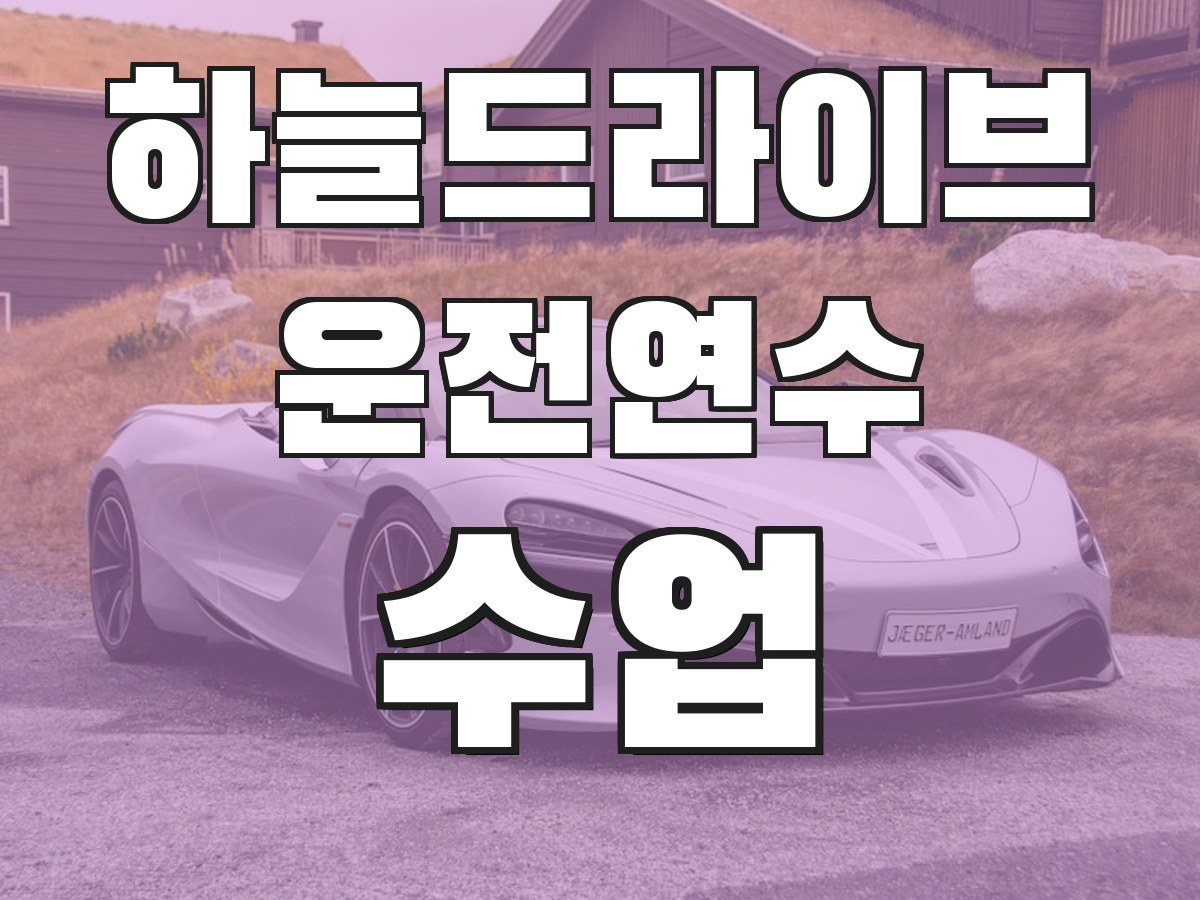 하늘드라이브 운전연수 수업 - 맞춤 연수 프로그램