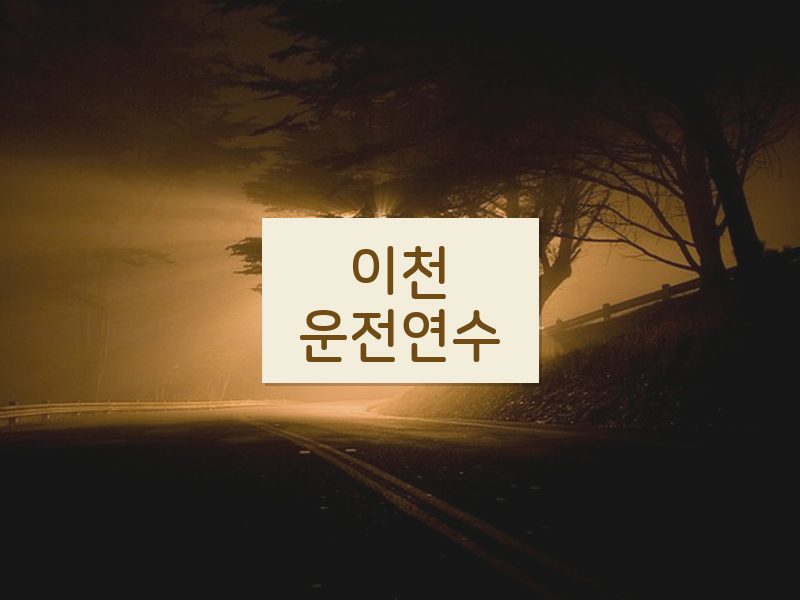 이천운전연수 후기